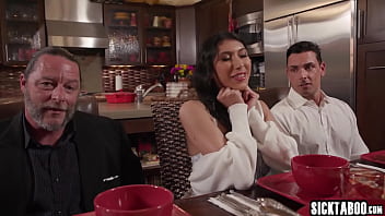 Preview 2 of Afghani Cute Girl Hot Sex Videos - Big ass MILF Penelope Woods served hot dinner for group of big cock guys