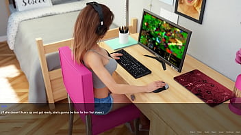Preview 1 of Jav Boob Sucking - PORN Gameplay MilfCity episode 2 - Meet SARA