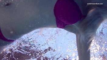 Preview 2 of Mom Sleep Son Trick - Elena Proklova spreading legs underwater
