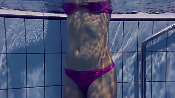 Preview 1 of Mom Sleep Son Trick - Elena Proklova spreading legs underwater