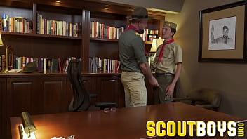 Preview 2 of Mature Fat Ass Soggy Style - ScoutBoys - Scout gets fingered and cums for older scoutmaster