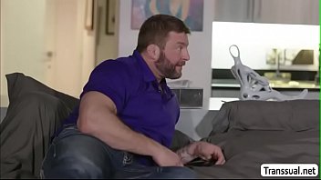 Preview 1 of Animal Dog With Lades Xxx Video - TS Khloe enjoys sucking Daddys hard cock