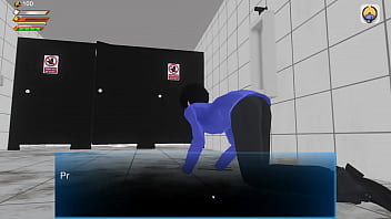 Preview 3 of Public Panties Vibrator - 3d game bathroom humiliation: Shopowner doesn&#039_t pay unless she sits on your face