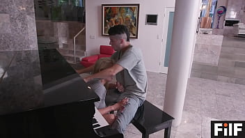 Preview 2 of School Girl Secxy Video - Horny Stepson Gets Mom To Fuck Him During His Piano Practice