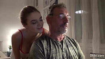 Preview 2 of B Grade Movie Song - Bald old man puts his cock inside teen pussy and fucks her