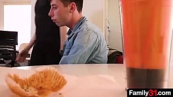 Preview 1 of Son Forced Mom To Funk - Perverted stepdad fucks his nephew while his stepson is in the other room