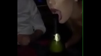 Preview 3 of Isszktyif - Girl sucks a bottle of champagne