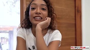 Preview 2 of My Boy Fucks My Mom - Ebony teen Sarah Lace cant resist to her MILF stepmothers Misty Stone black pussy