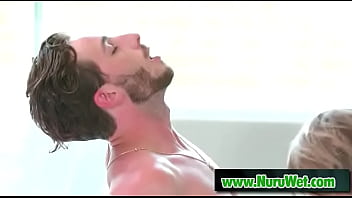 Preview 1 of Blue Flim Video - Milf masseuse slides her huge boobs over her client