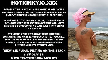 Preview 1 of Dad After Night - Sexy self anal fisting on the beach &amp_ prolapse