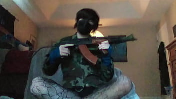 Preview 1 of True Mom Son Insest - Shy Femboy Field Strips His AK