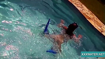 Preview 2 of Sex Student Canada - Hot brunette slut Candy swims underwater