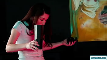 Preview 1 of Tenns Black - Small tits babes licking pussy in a bar