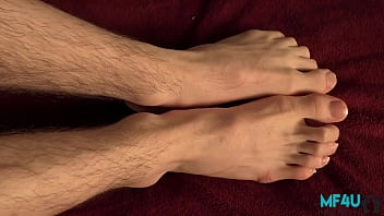 Preview 3 of Oil As - cute boy is barefoot and strokes dick till he cums