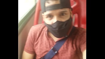 Preview 2 of Gogo Nylon - Carlos cum in the public bus caught