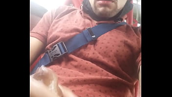 Preview 4 of Gogo Nylon - Carlos cum in the public bus caught