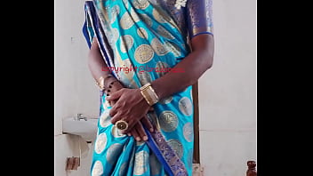Preview 4 of Tontongureres Sxeyvdeo - Indian beautiful crossdresser model in blue saree