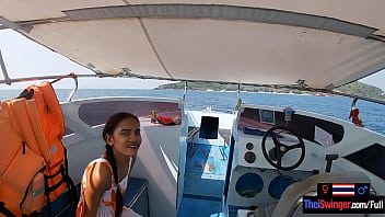 Preview 2 of Ass Pussy Lesbian - Rented a boat for a day and had sex on it with his Asian teen girlfriend