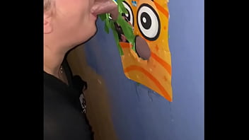 Preview 2 of Pornstar Khat Kahabi Three Some - Gloryhole fun down at the local sex shop