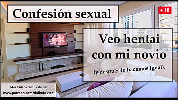 Preview 2 of Shesa Grey Xvideos - Veo hentai y hago lo mismo con mi novio. Audio espa&ntilde_ol.