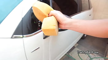 Preview 1 of Teen Destroyed Home - Tanlined tranny nailed by black cock