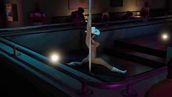 Preview 2 of Japanese Titjob Uncensored - GTA V - Nude Cowgirl Stripper