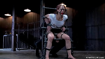 Preview 1 of Gyno Tube Hd - Chained slave whipped and butt plugged