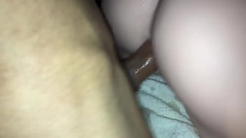 Preview 2 of Had Massage - Lightskin boy giving girl dick from behind. Doggystyle with silicone sextoy POV