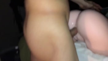 Preview 1 of Had Massage - Lightskin boy giving girl dick from behind. Doggystyle with silicone sextoy POV