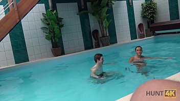 Preview 1 of Tube Sex Vidioe - HUNT4K. Pretty lassie worships dick to get allowed to stay at spa zone