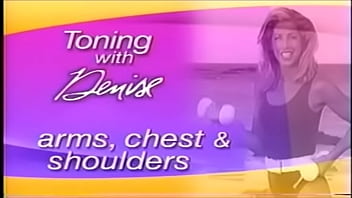 Preview 2 of Xxx Imrz - Jerkoff to Denise Austin in sky blue 2 piece with beat
