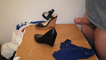 Preview 3 of Stand Position Fucking - Cumming on three shoes - Pumps and wedges
