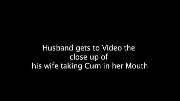 Preview 1 of Indian Bf Gf Sax Squirt - Husband videos his wife taking a load in her mouth from another man