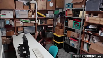 Preview 1 of Sex One Night Firsf Time Sex - Hot Girl Shoplifter in Lingerie Fucked by Guard at Office - Eden Sin