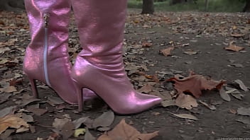 Preview 2 of Rossy Ray - Crush by trampling a cigarette with long boots