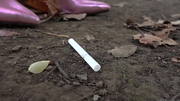 Preview 3 of Rossy Ray - Crush by trampling a cigarette with long boots