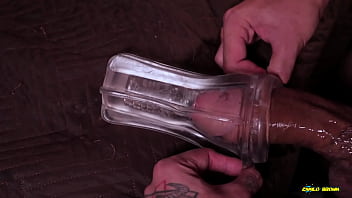 Preview 2 of Twerk In Good - Big Hairy Cock Daddy Fucking a Transparent Fleshlight and Filling It with Cum