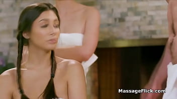 Preview 1 of Sexey Mms - Oily FFM cock milking massage threesome