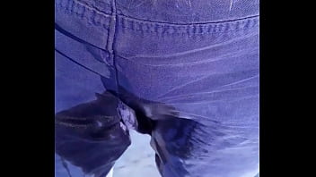Preview 3 of Cindy Gold At Euro Hot Babes - Another attempt at filming pissing my light sweat pants while walking in snow barefoot