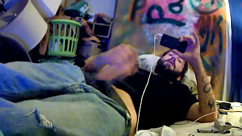Preview 2 of Norwayn Mom Sleep Son Fuk Hindi - Hot tattooed guy stokes and cums! Pandemyekk is a beast!