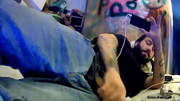 Preview 4 of Norwayn Mom Sleep Son Fuk Hindi - Hot tattooed guy stokes and cums! Pandemyekk is a beast!