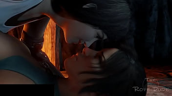 Preview 4 of Indian Desi Lady Sex - Lara Croft tied up and played with by Tifa [TheRopeDude]
