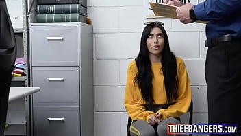 Preview 1 of Seachmuslim Little Teen - Busted Shoplifter Agrees To Unusual Body Search By Unorthodox Security Guard