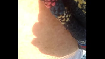 Preview 2 of Hjbnv Dv - Naked Driver pisses his light sweat pants while walking barefoot in snow