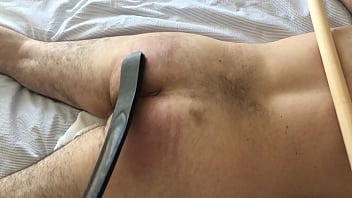 Preview 4 of Ass Big Big Tits - strapped cuffed on poles