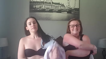 Preview 1 of Japan Lesbian Nipple - My busty friend and I smoking a cigarette with our tits out