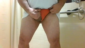 Preview 4 of Pornot Ecole - Chubby guy jerks off in panties