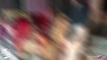Preview 2 of Biy Bloox - Kondom runter und einfach auf den Arsch gewichst - Deutsch Teen Hure - German Redhead