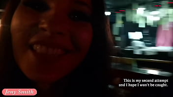 Preview 1 of Omg Creampie Mom - Cutting my dress in a public theatre. Part 2