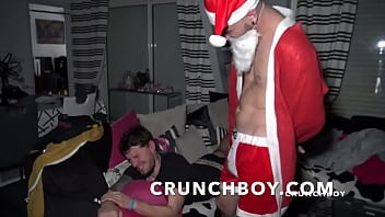 Preview 3 of Body Bulding Xvideo - real french straight boy fucked by his friend dresses in santa claus for surprise for christmas